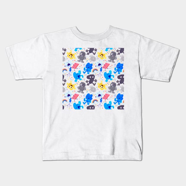 Bfdi Pattern Kids T-Shirt by MsBonnie